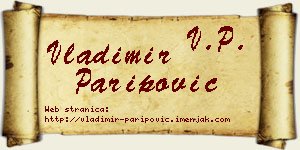 Vladimir Paripović vizit kartica